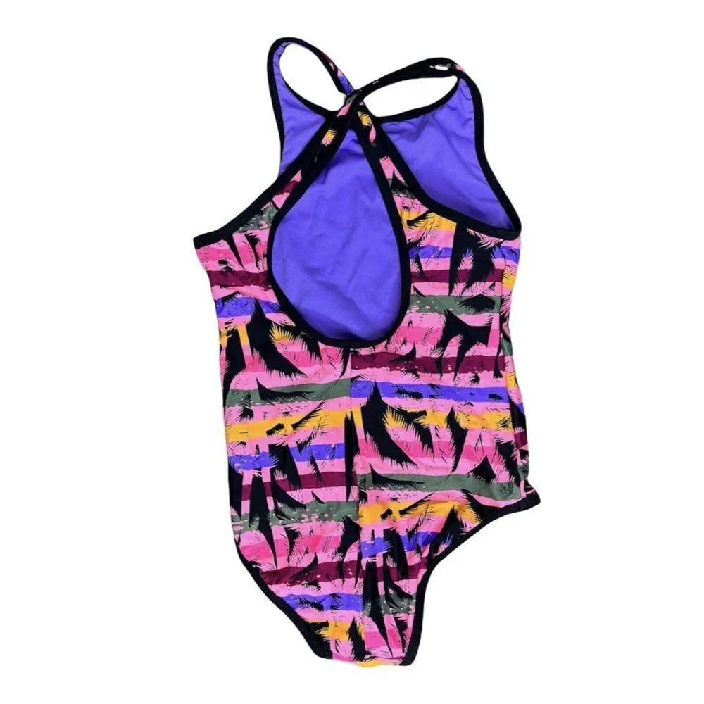 Arizona Jean CO Big Girls' Crisscross One Piece Swimsuit Pink Size 7/8 NWOT (C8)